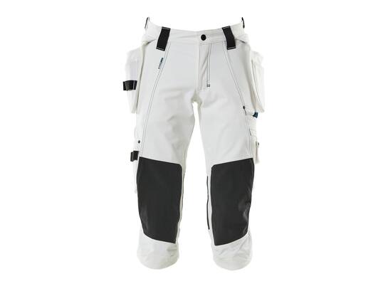 MASCOT Driekwart werkbroek stretch met spijkerz WIT C56