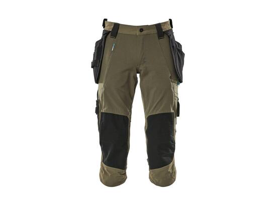 MASCOT Driekwart werkbroek stretch met spijkerz MOSGROEN C54