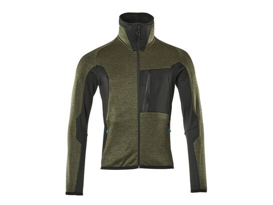 MASCOT Microfleece jack stretch hoge kraag MOSGROEN/ZWART XL