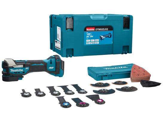 MAKITA Multitool body in Mbox + Accessoires DTM52ZJX2 18V