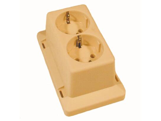 ABB Wandcontactdoos + deksel creme