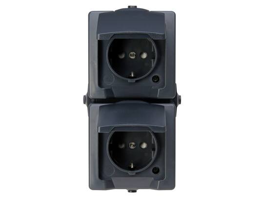 Kopp WCD verticaal Nautic antraciet IP44 2-voudig