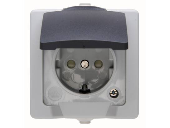 Kopp WCD Nautic grijs IP44 1-voudig