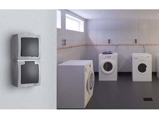Kopp WCD combi verticaal Nautic grijs IP44