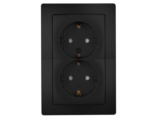 Kopp Wandcontactdoos 2V RA mat zwart