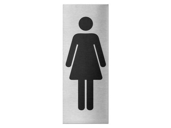 GPF Pictogram 'Dames' rechthoekig zelfkleven RVS GEBORSTELD