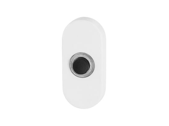 GPF Beldrukker ovaal met zwarte button WIT