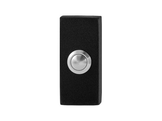 GPF Beldrukker met RVS button ZWART