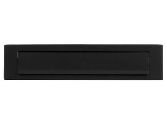 GPF Briefplaat met valklep 280x45mm ZWART