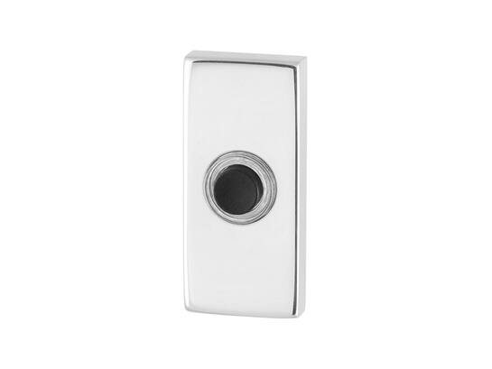GPF Beldrukker met zwarte button RVS GEPOLIJST