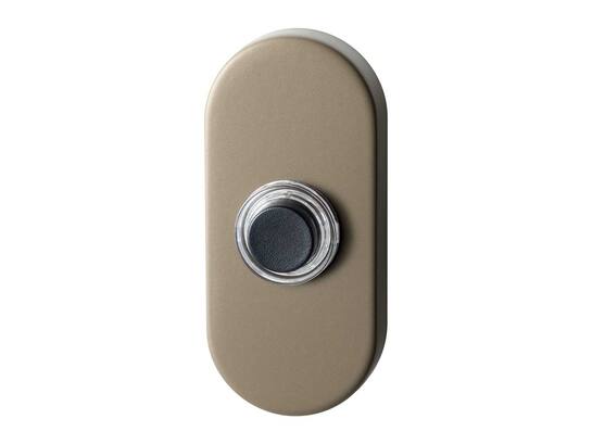 GPF Beldrukker ovaal met zwarte button CHAMPAGNE BLEND