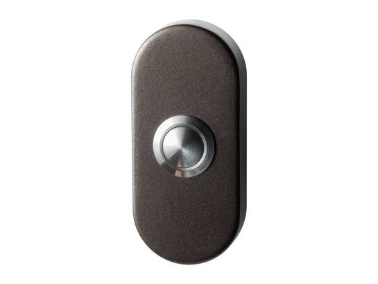 GPF Beldrukker ovaal met RVS button DARK BLEND