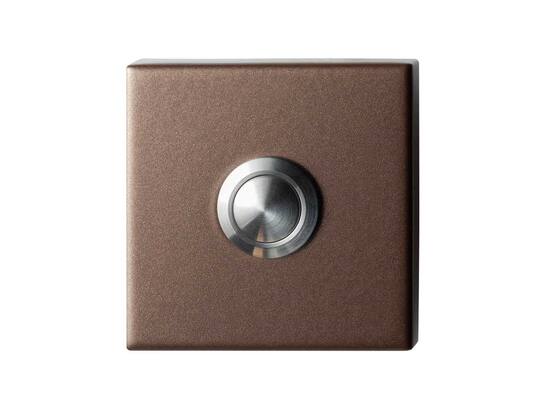GPF Beldrukker vierkant met RVS button BRONZE BLEND