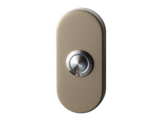 GPF Beldrukker ovaal met RVS button CHAMPAGNE BLEND