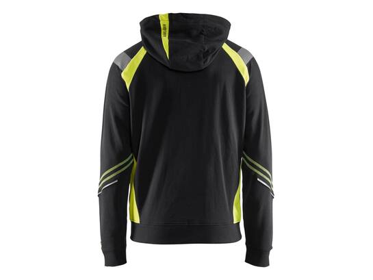Blaklader Hooded Sweater High Visibility 3433 Zwart/Geel 3XL