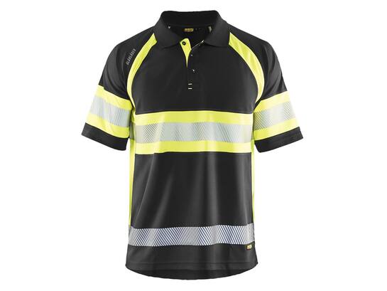 Blaklader Poloshirt High Visiblity 3338 Zwart/Geel XS