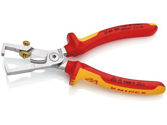 KNIPEX Afstriptang met kabelschaar VDE 13 66 180 STRIX 50MM2