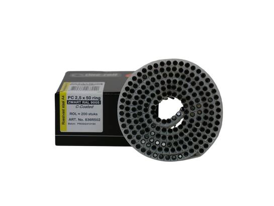 TJEP Coilnagel 15 gr. RVS A4 RAL 9005 200 stu CN 25/50 2,5X50MM