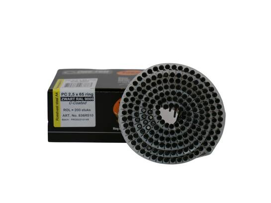 TJEP Coilnagel 15 gr. RVS A4 RAL 9005 200 stu CN 25/65 2,5X65MM