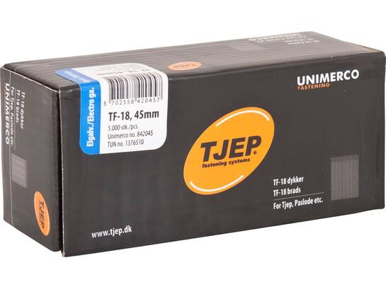 Tjep Mini-brad 0 gr. verzinkt 5000 stuks TF-18 45MM