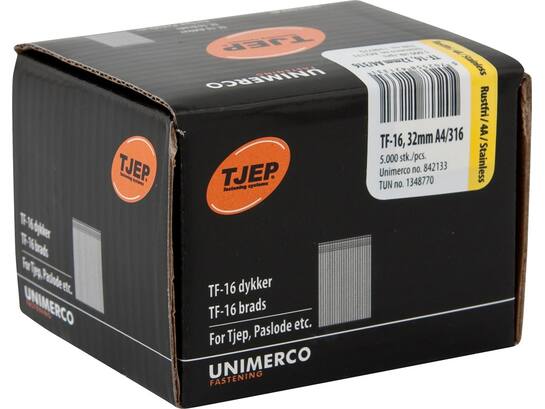 Tjep Brad 0 gr. RVS A4 5000 stuks TF-16 32MM
