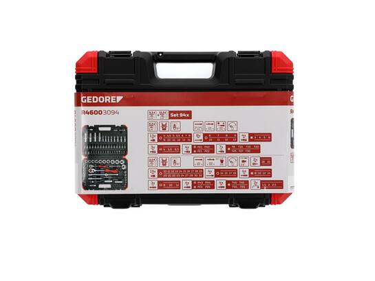 Gedorered Dopsleutelset 1/2"+1/4" R46003094 94-delig