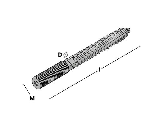 GB Stokeind verzinkt M8X60
