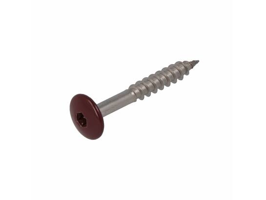 Dak&Gevel Kleurkopschroef RVS A2 Wijnrood RAL3005 - 50ST. 4,8x38MM