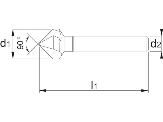 Phantom Verzinkboor 90 gr. 42.547Q HSS-E Vari 16,5 MM