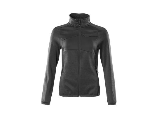 Masscot dames fleecetrui met rits zwart XL