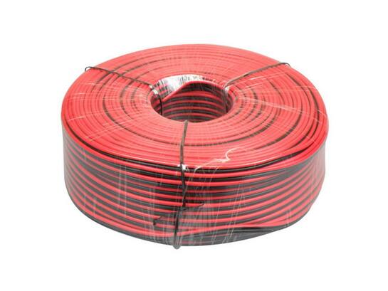 Luidsprekersnoer rood/zwart 100 meter 2X2,5