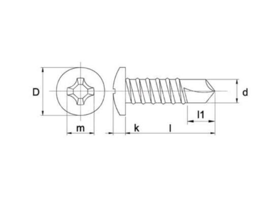Kelfort Plaatschroef zelfborend cilinderkop verz DIN 7504N 3.5X16 200st