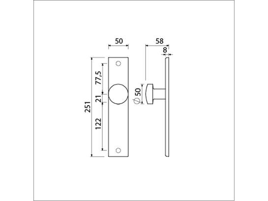 AMI Knoplangschild 251/50/8 BLIND