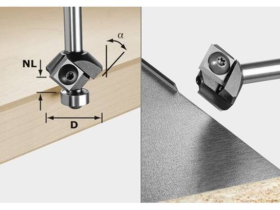 Festool Keermes fasefrees S8 HW 45° D27 12X12 KL