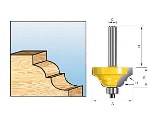 Makita Contraprofielfrees lager HM 8MM