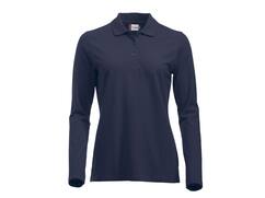 Clique Poloshirt lange mouwen Classic Marion dames dark navy maat XS