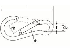 DX Karabijnhaak C-DIN 5299 verzinkt kah c 04004zl 40X4 MM