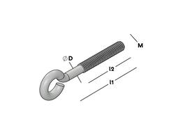 GB Schroefoog metrische draad verzinkt M6X30X10