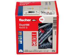 Fischer hollewandplug DUOHM 6X55 S PH met schroef CK TX30 25st