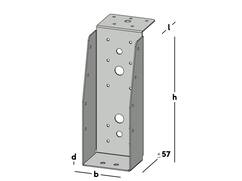 GB Balkdrager lange lip verzinkt 71X196