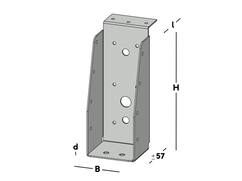 GB Balkdrager korte lip verzinkt 59X156