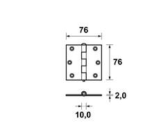 Axa Scharnier recht RVS 76X76 MM