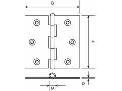 DX Scharnier recht verzinkt verzinkt 63X63 MM