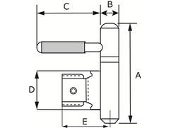 DX Inboorpaumelle zwart met verzet staal 14 MM