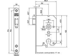 NEMEF Dag en nachtslot PC loop RVS 1269/37 RECHTS