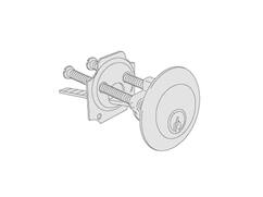 Cisa Staartcilinder messing mat vernikkeld 02500 DEURDIKTE MAX.85MM DIA.30,5MM