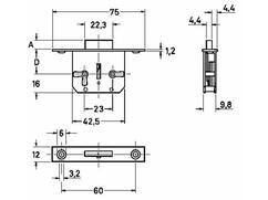 JUNIE Meubelslot insteek 668 15 MM