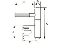 DX Inboorpaumelle stalen kozijn hpl148250hk-6 14 MM