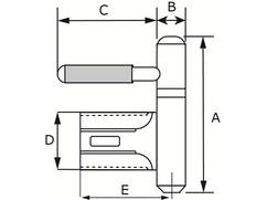 DX Inboorpaumelle staal satijn verchroomd hpl148150mp-6 14 MM