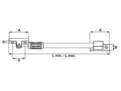 DX Raamuitzetter telescopisch zilver-antrac ruzt130se 325-445 MM
